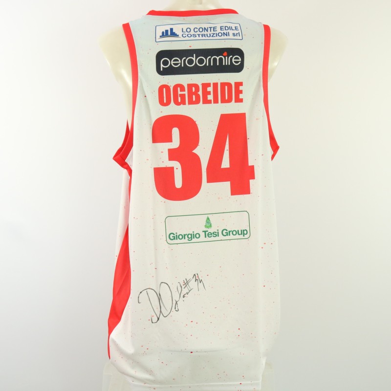 Ogbeide's Signed Unwashed Kit, Virtus Segafredo Bologna vs Estra Pistoia 2024