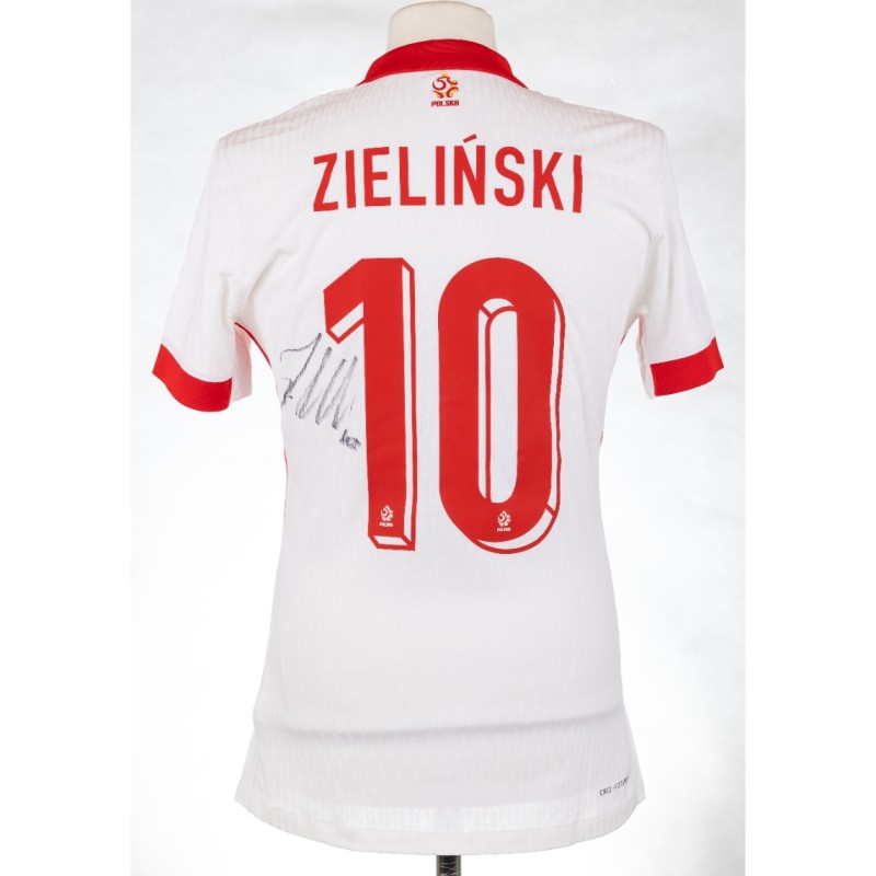 Zieliński's Poland 2024/25 Signed Match-Issued Shirt