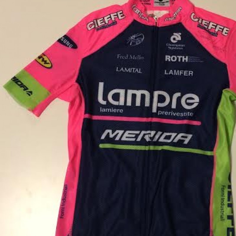 Lampre-Merida 2015 SACHA MODOLO worn and signed cycling shirt