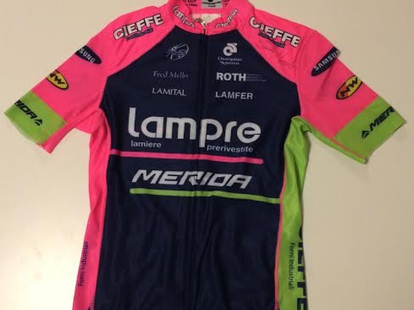 Lampre-Merida 2015 SACHA MODOLO worn and signed cycling shirt