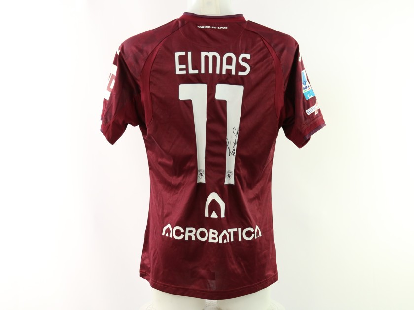 Elmas' Signed Unwashed Shirt, Torino vs Empoli 2025