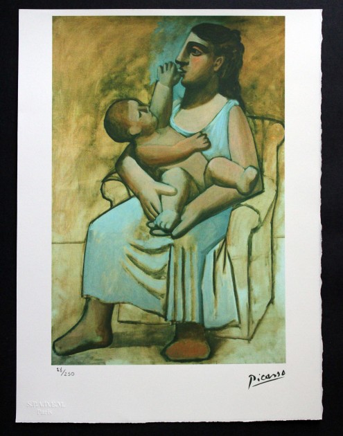 Pablo Picasso - Original Offset Lithograph Print with Dry Stamp