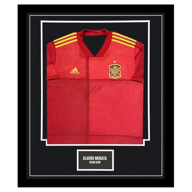 Alvaro Morata's Spain Signed and Framed Shirt