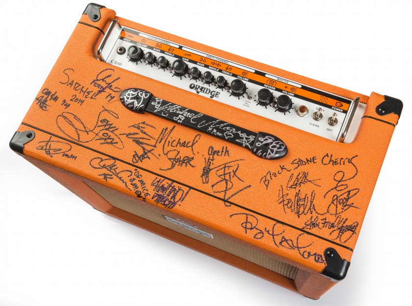 Orange amplifier signed by Opeth, David Prowse, Chris Jericho & more