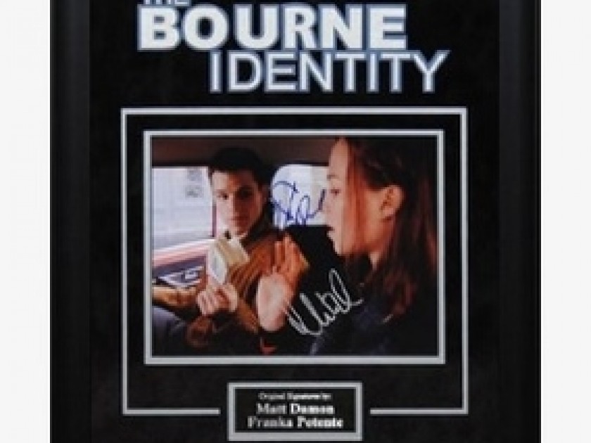 "The Bourne Identity" photo signed by Matt Damon and Franka Potente