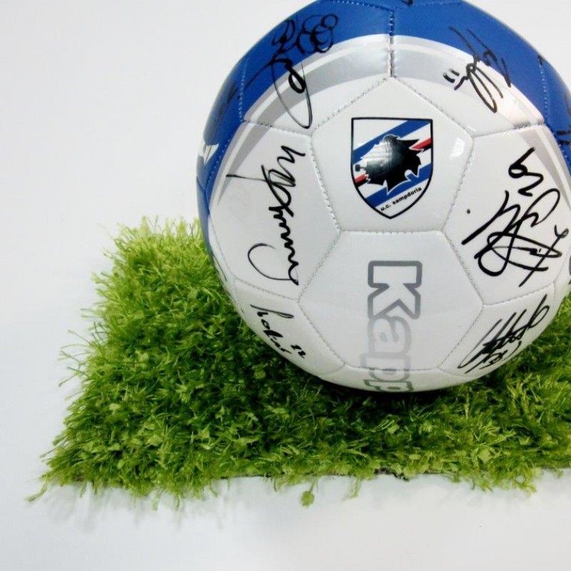 Sampdoria official matchball signed by players