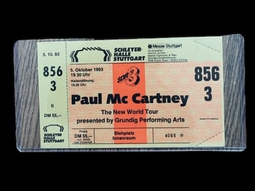 Paul McCartney Unused Rare 1993 Concert Ticket 