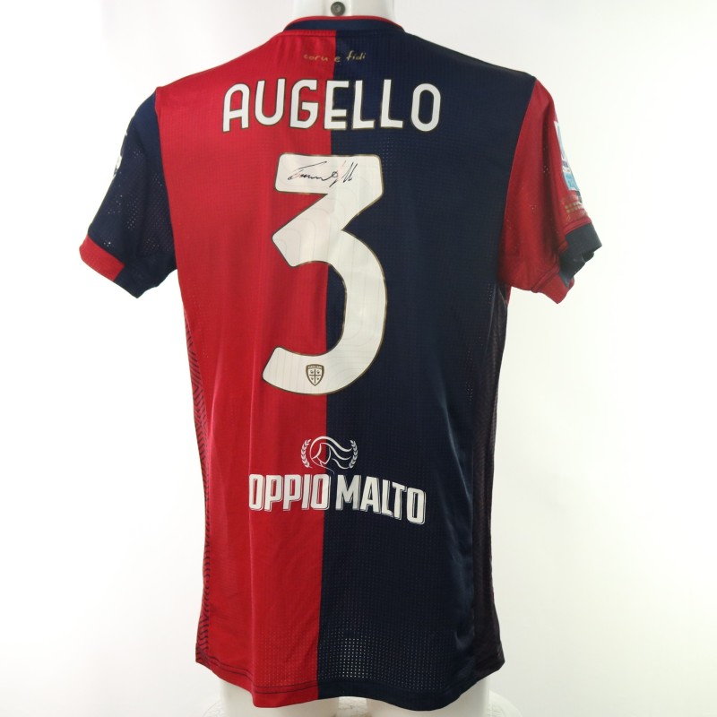 Maglia Augello Unwashed, Cagliari vs Torino 2024 - Autografata