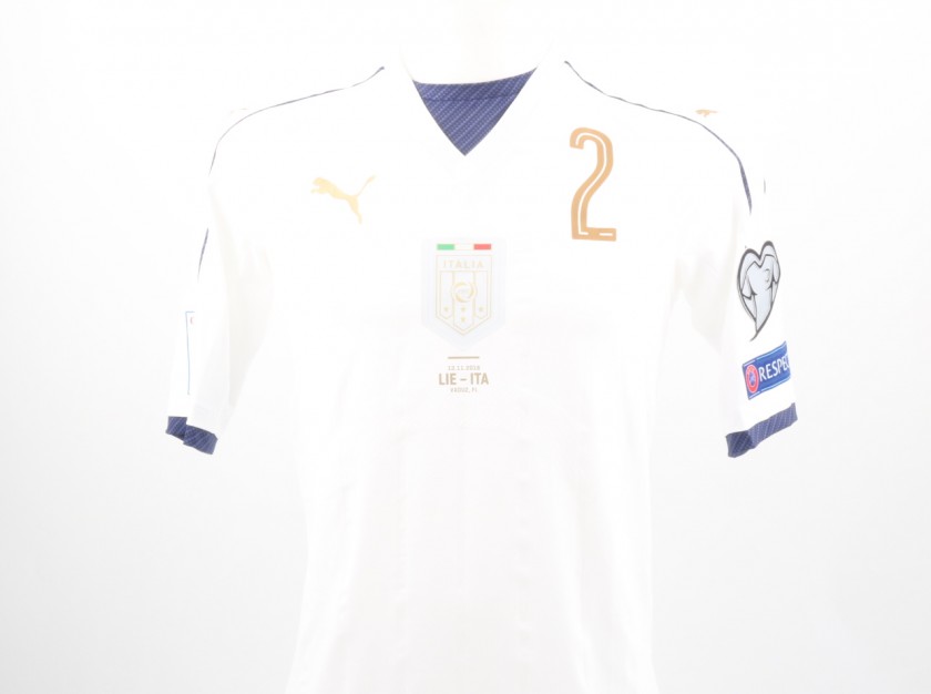 De Sciglio Match issued/worn Shirt, Liechtenstein-Italy 12/11/16