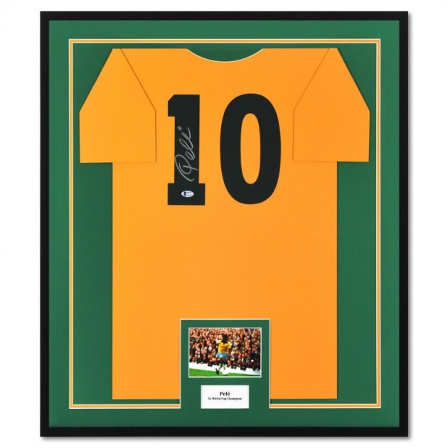 Pele Signed and Framed Cut Display