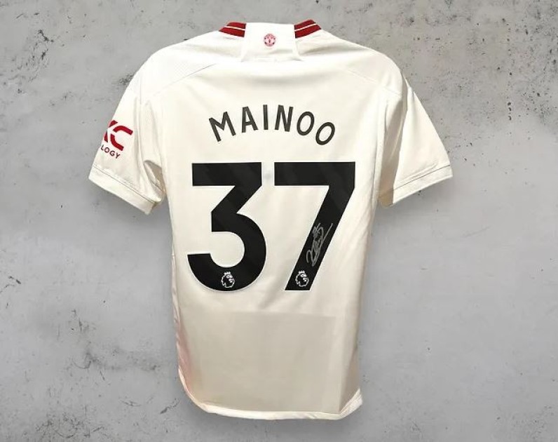 Maglia "third" Manchester United, 2023/24 - Autografata da Kobbie Mainoo e incorniciata