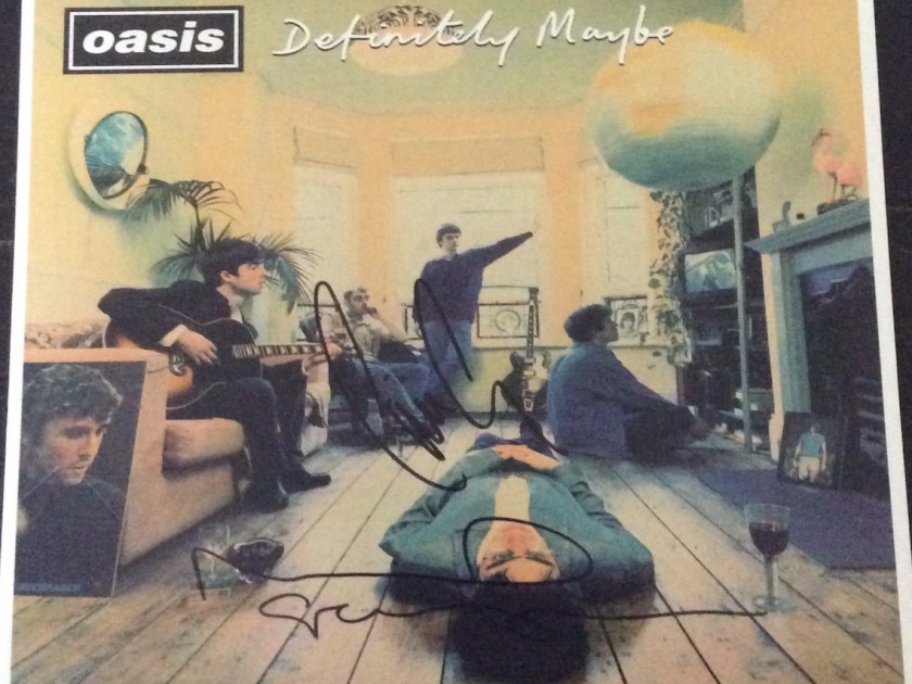 Oasis "Definately Maybe" Vinyl Signed by Noel and Liam Gallagher