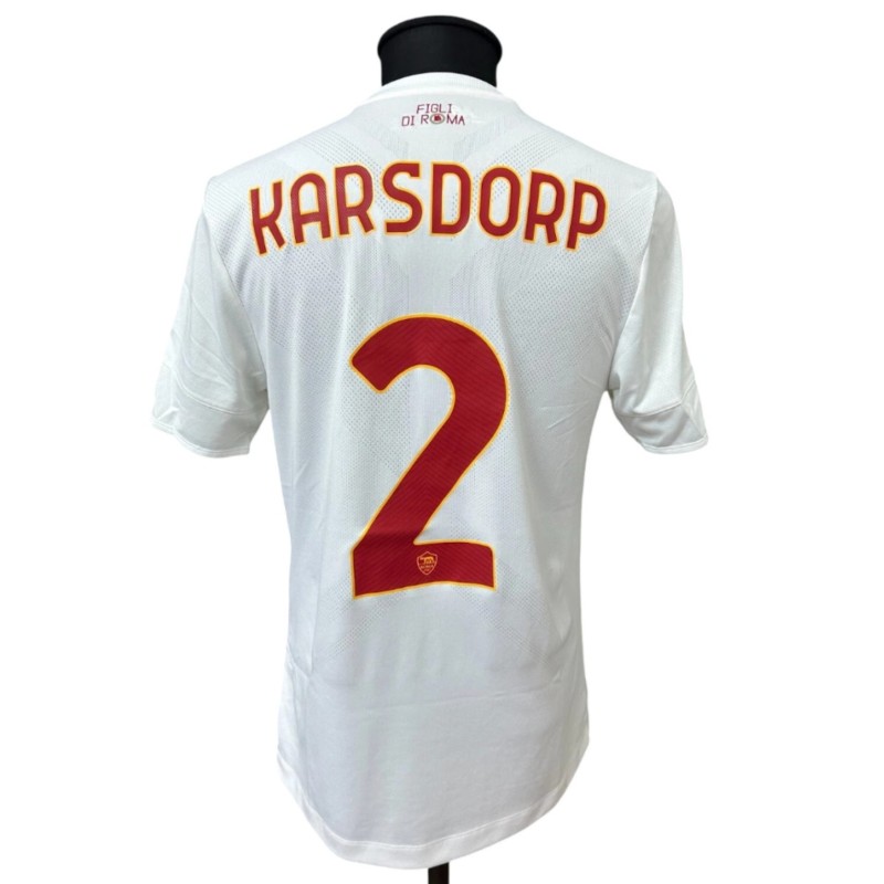Karsdorp's Roma Match-Worn Shirt, 2022/23