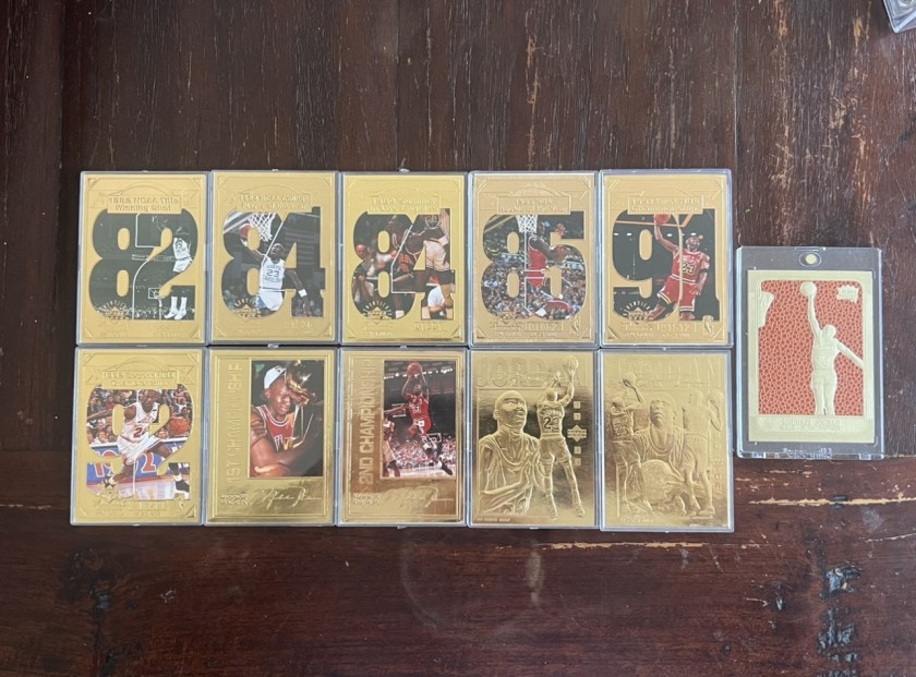 Set di dieci card oro Upper Deck di Michael Jordan 