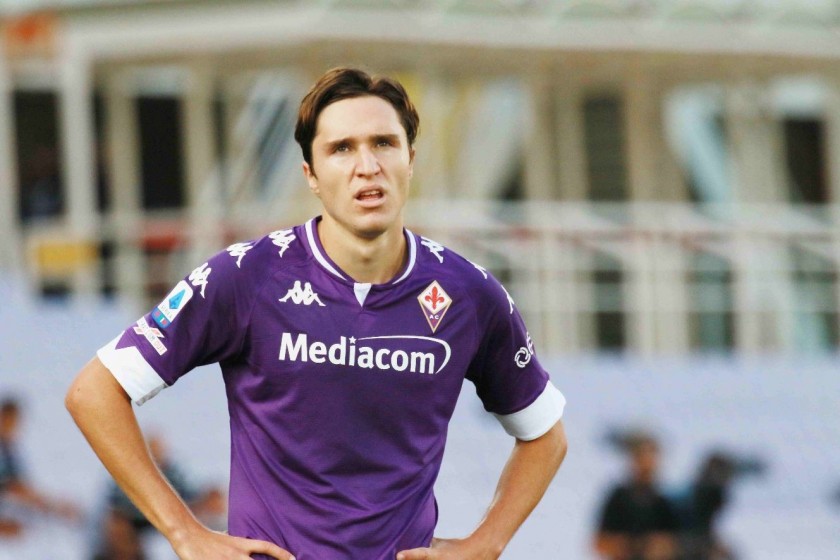 Chiesa's Signed Match Shirt, Fiorentina-Torino 2020 