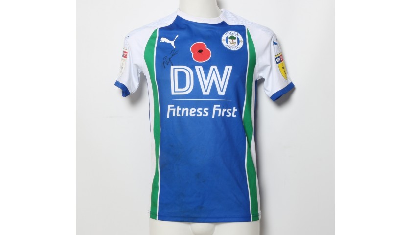 Nathan Byrne's Match-Worn Wigan Athletic Signed Poppy Home Shirt 
