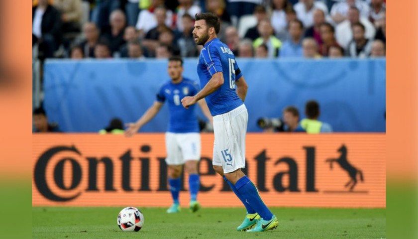 Barzagli's Match Signed Shorts, Germany-Italy 2016