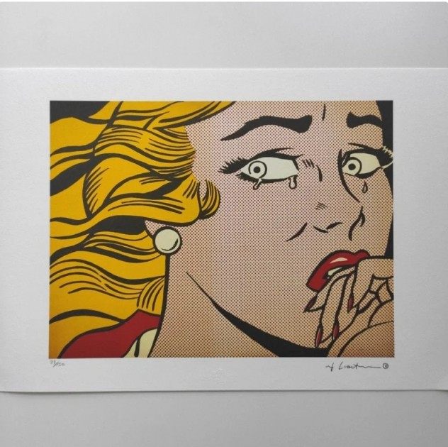"Crying Girl" Lithograph Signed by Roy Lichtenstein