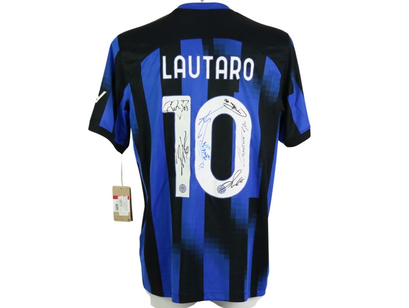 Lautaro Official Inter Signed Shirt, 2023/24 - Signed by the Squad -  CharityStars