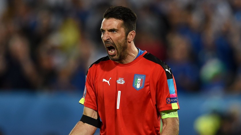Buffon's Signed Match Shirt, Germany-Italy 2016