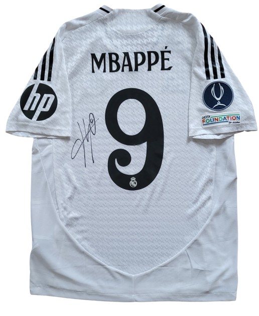 Maglia preparata Mbappe Real Madrid vs Atalanta, UEFA Supercup 2024 - Autografata