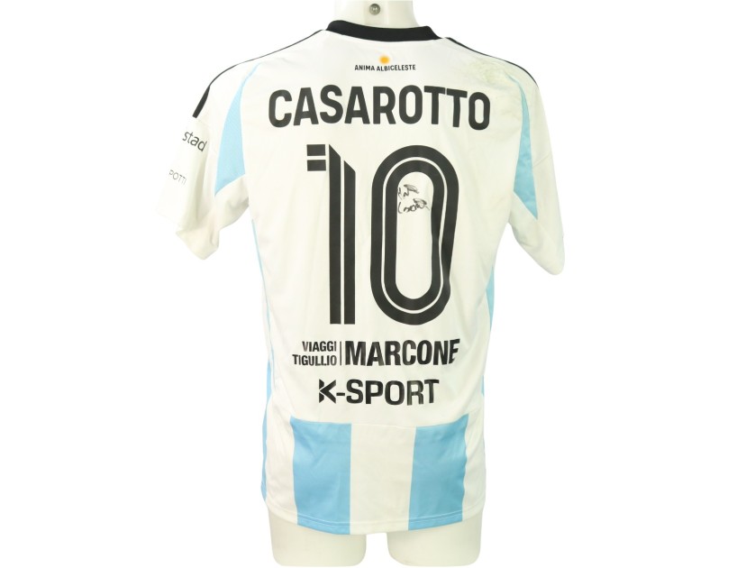 Casarotto's Unwashed Signed Shirt, Virtus Entella vs Pescara 2024