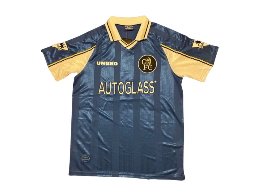 Gus Poyet Chelsea FC Signed Retro Replica Shirt