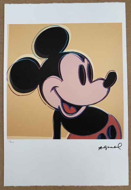 "Mickey Mouse" Lithograph Signed by Andy Warhol