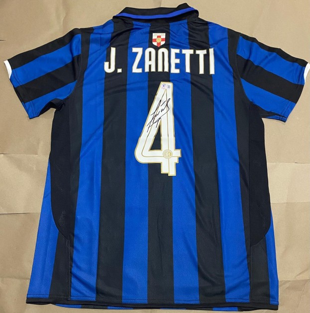 Javier Zanetti's Inter Milan 2007/08 Signed Replica Shirt