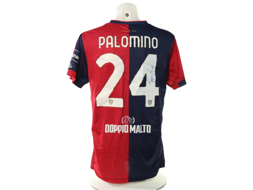 Palomino's Signed Unwashed Shirt, Cagliari vs Milan 2024