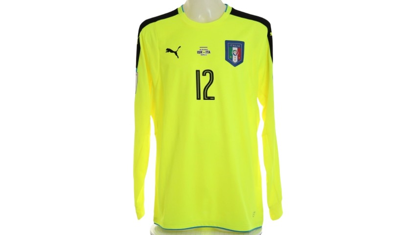 Donnarumma's Match Shirt, Israel-Italy 2016 + Bib