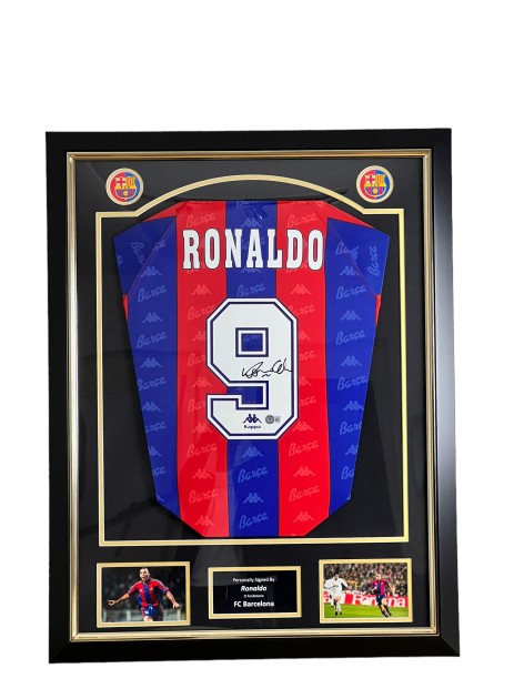 Maglia Ronaldo Barcellona - Autografata e incorniciata