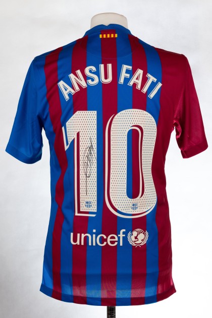 Ansu Fati's FC Barcelona Signed Shirt in a Deluxe High-Quality