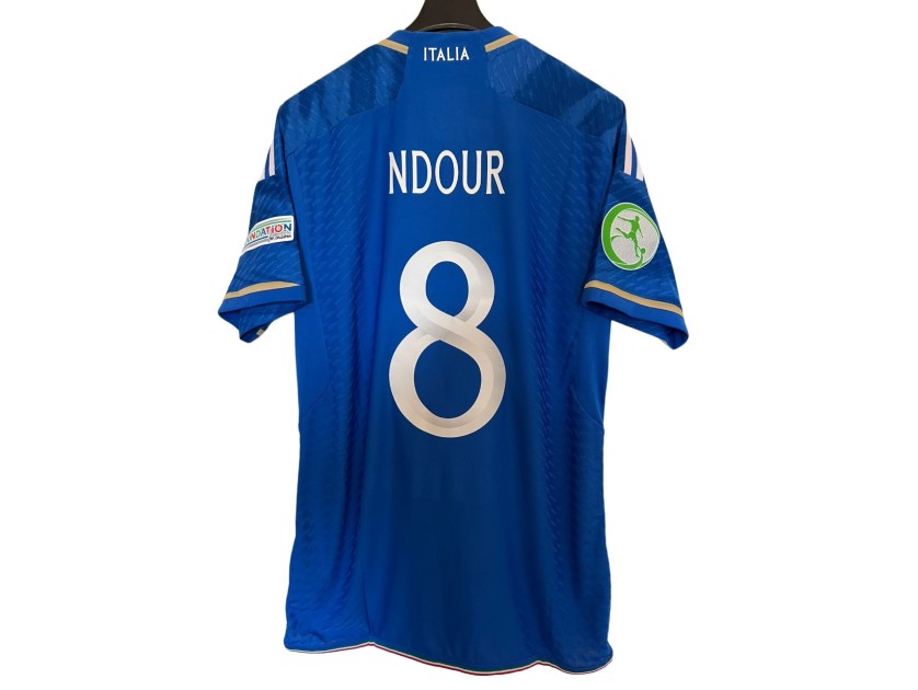 Ndour's Italy Match-Issued Shirt, Euro U-19 2023