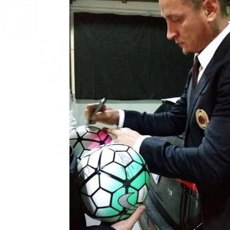 Official Serie A match ball signed by AC Milan players 