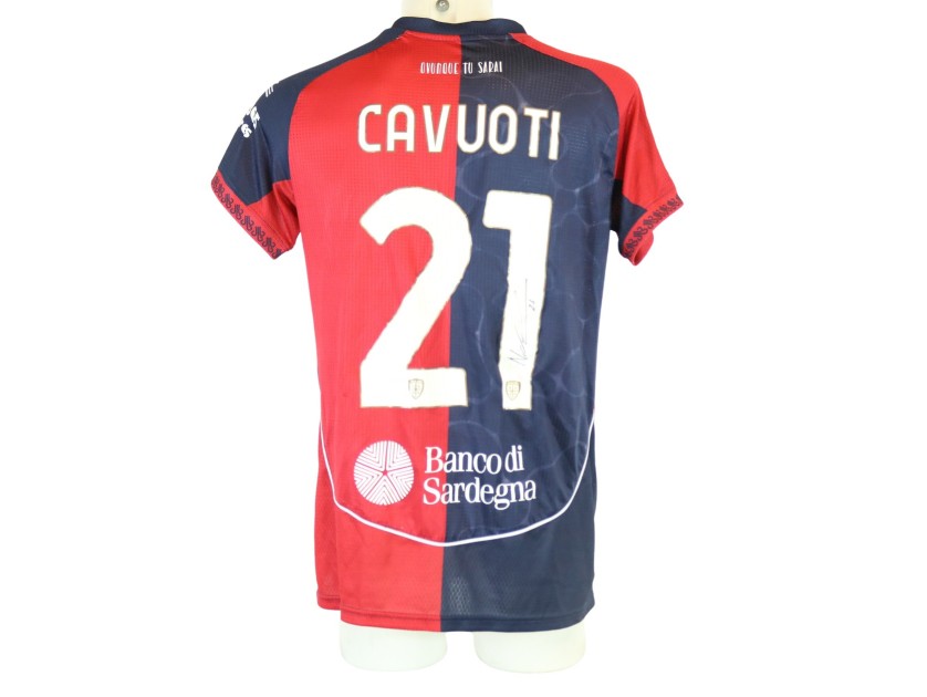 Cavuoti's Signed Issued Shirt, Cagliari vs Pisa 2025