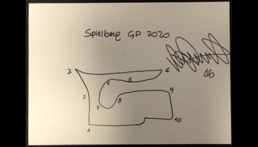 Signed Drawing of the Red Bull Ring Circuit - Austria by Valentino Rossi
