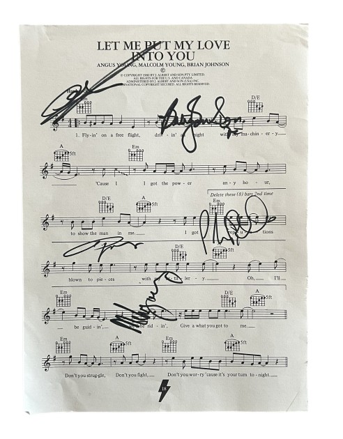 AC/DC Signed Sheet Music