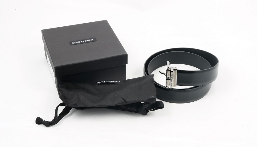 Tiziano Ferro's Black Belt with Box and Bag #2