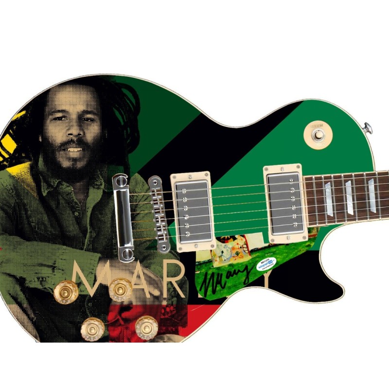 Ziggy Marley Signed Custom Graphics Guitar