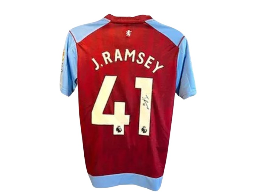 Replica della maglia dell'Aston Villa 2023/24 firmata da Jacob Ramsey