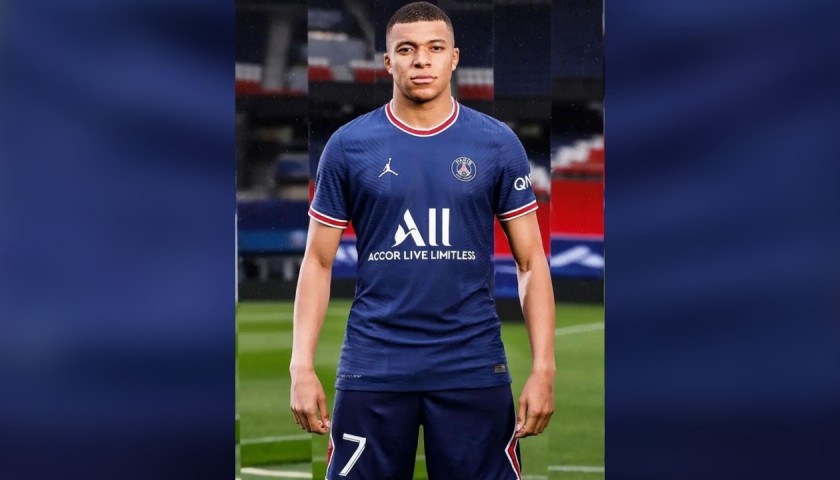 Mbappe's Official PSG Signed Shirt, 2021/22