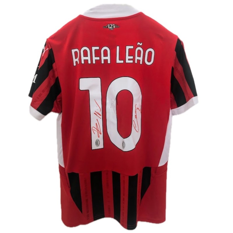 Leao's Official Shirt, Inter vs Milan Supercoppa Final 2025 - SIgned by the team