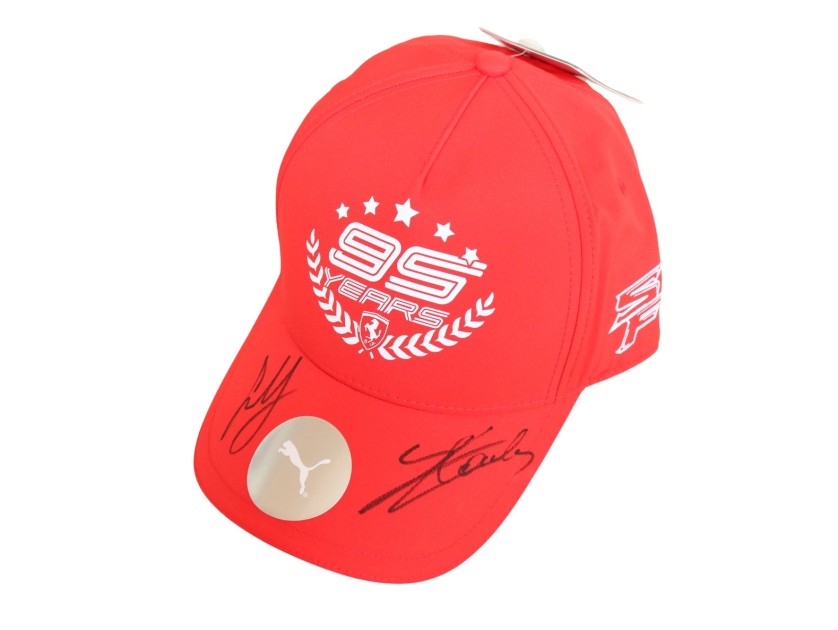 Official "95 Years" Scuderia Ferrari Cap, 2024 - Signed by Carlos Sainz and Charles Leclerc