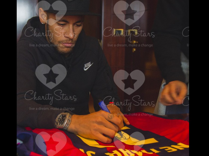 Signed Neymar 2015/16 Barcelona Framed Shirt
