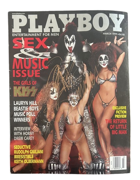 Gene Simmons of KISS Signed Playboy Magazine