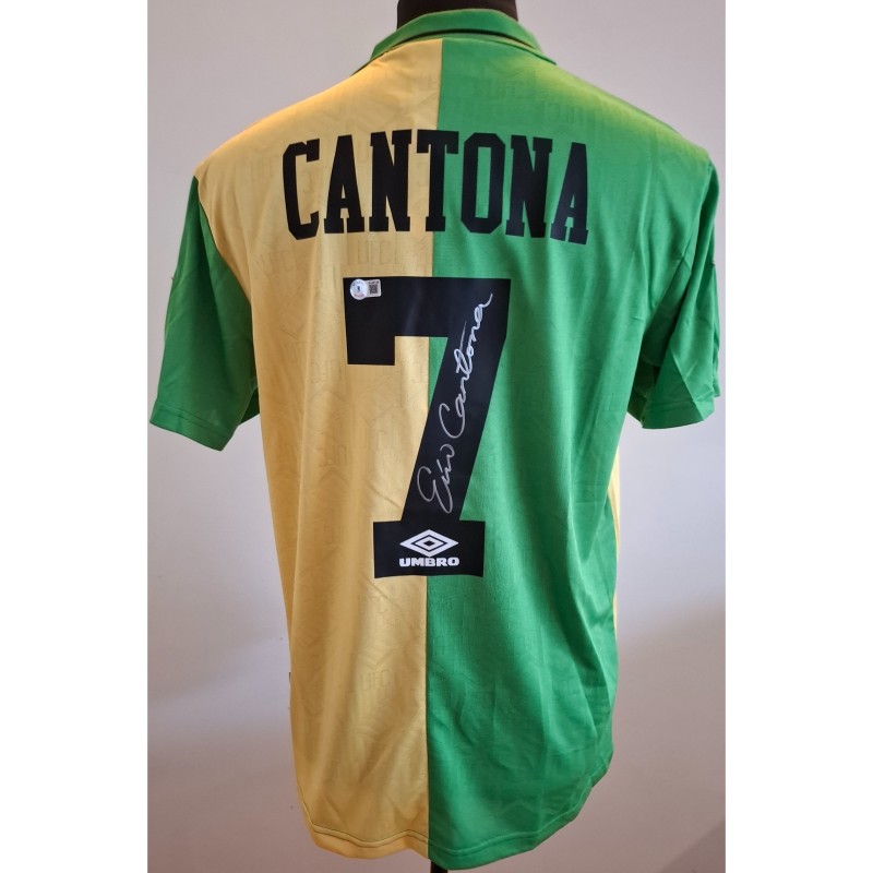 Replica della maglia firmata da Eric Cantona del Manchester United 1992/93