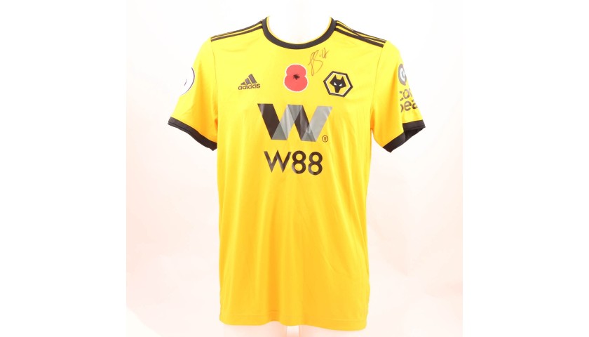 Saiss' Wolves FC Issued and Signed Poppy Shirt