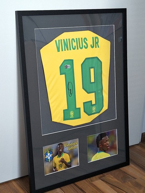Vinicius Junior Brazil 2021/22 Signed And Framed Shirt