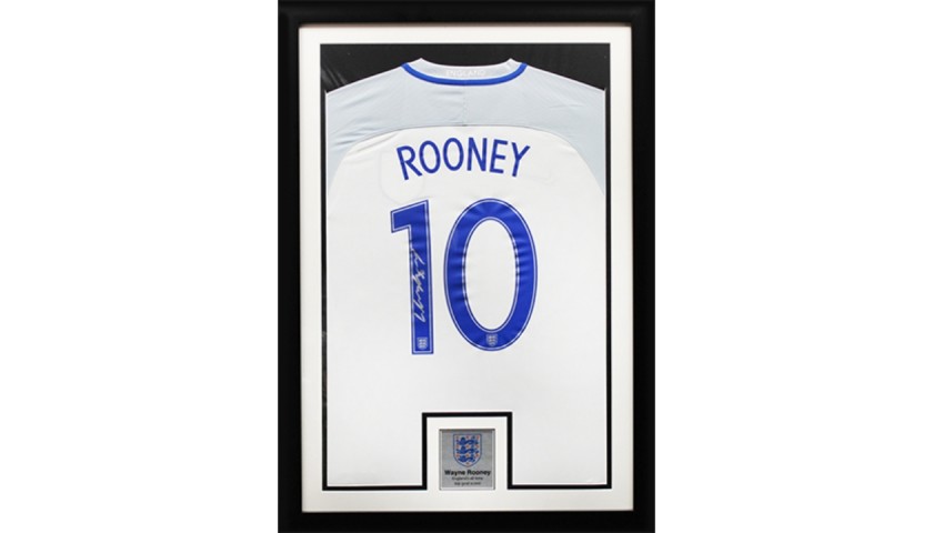 Official England Shirt, 2016 - Signed by Rooney - CharityStars